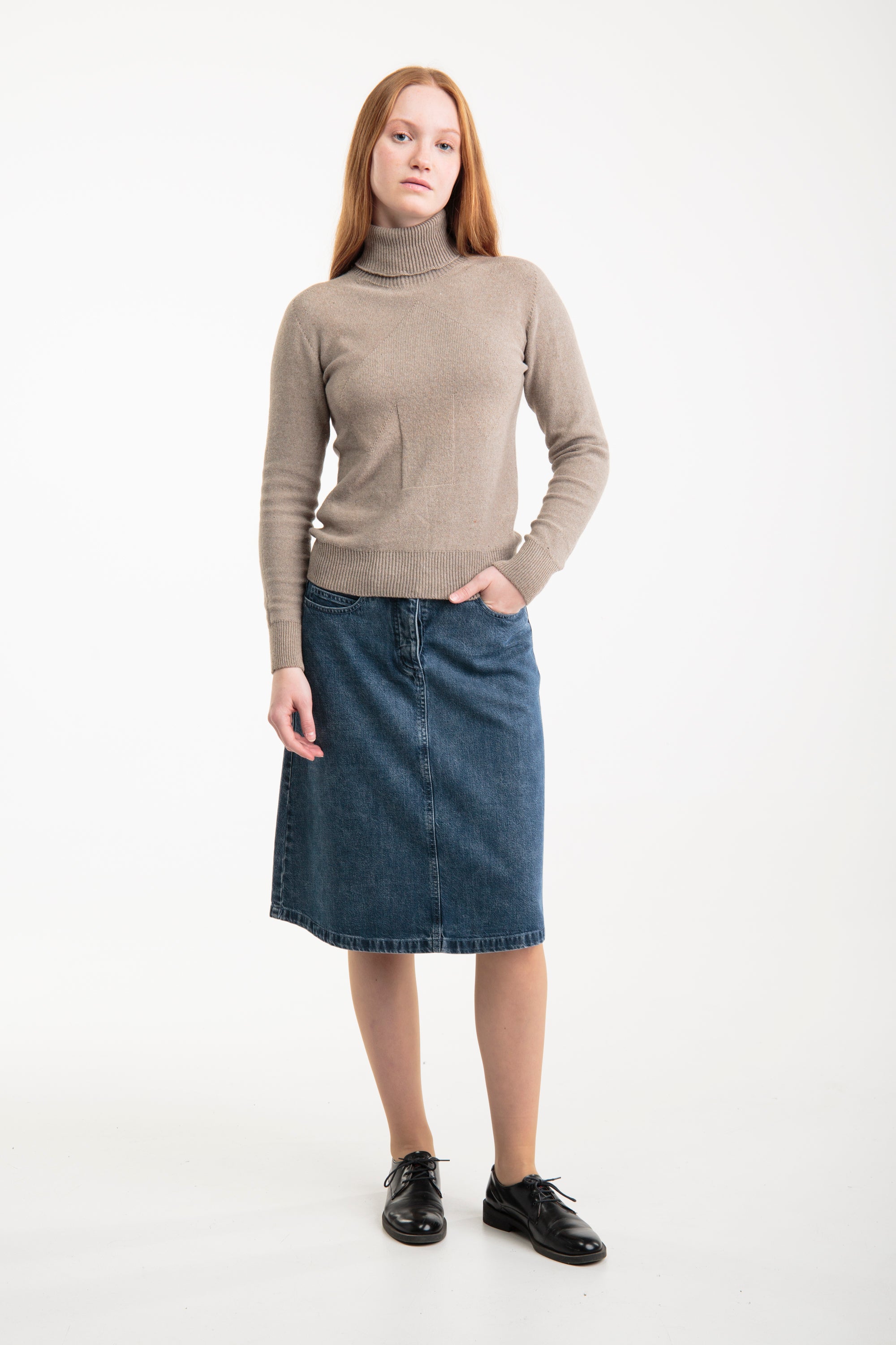 Seamless turtleneck sweater for women