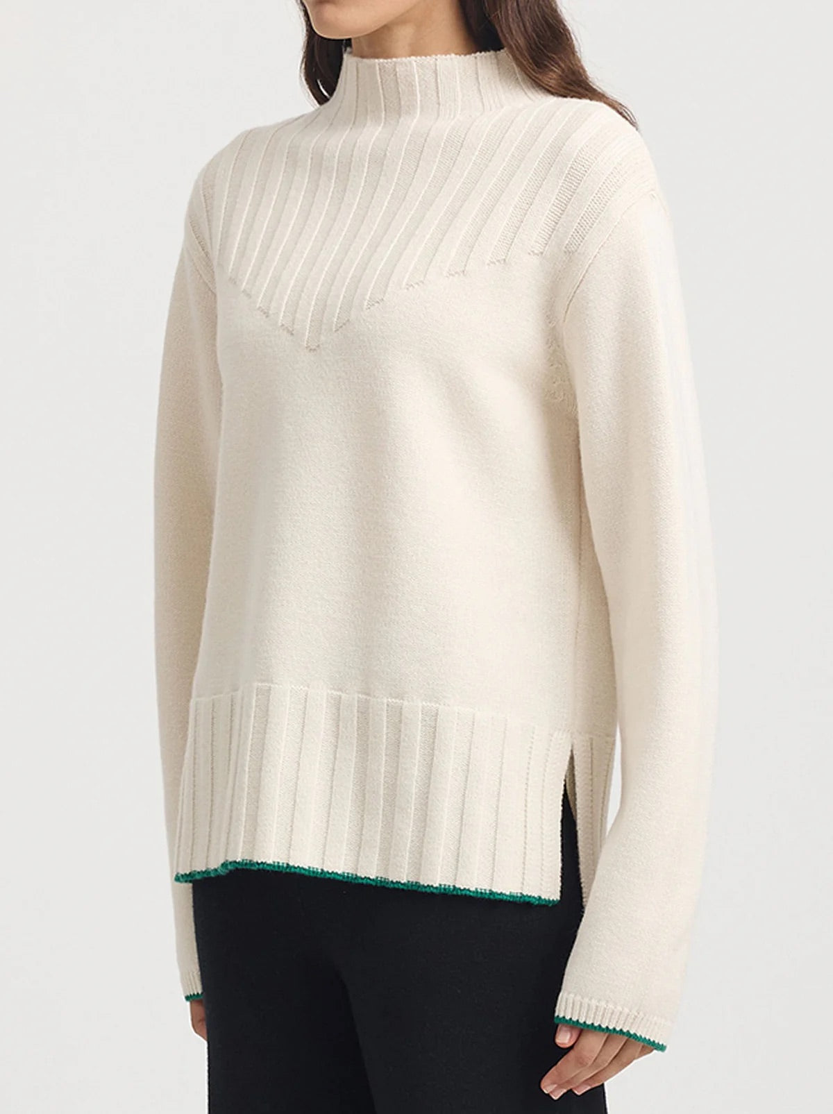 TRLE- Wide rib mock neck