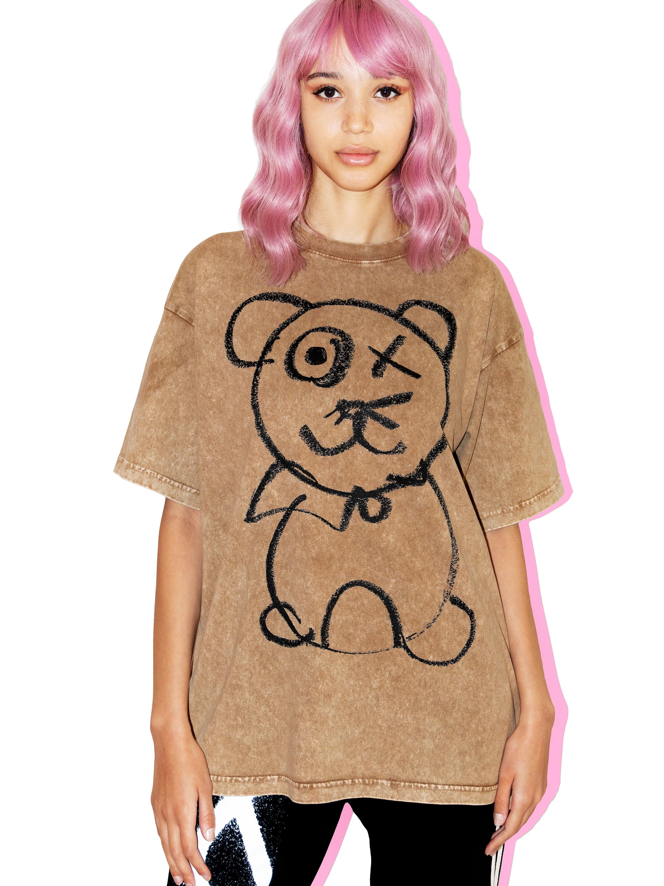 Graffitti Bear Cotton Mocha Tee