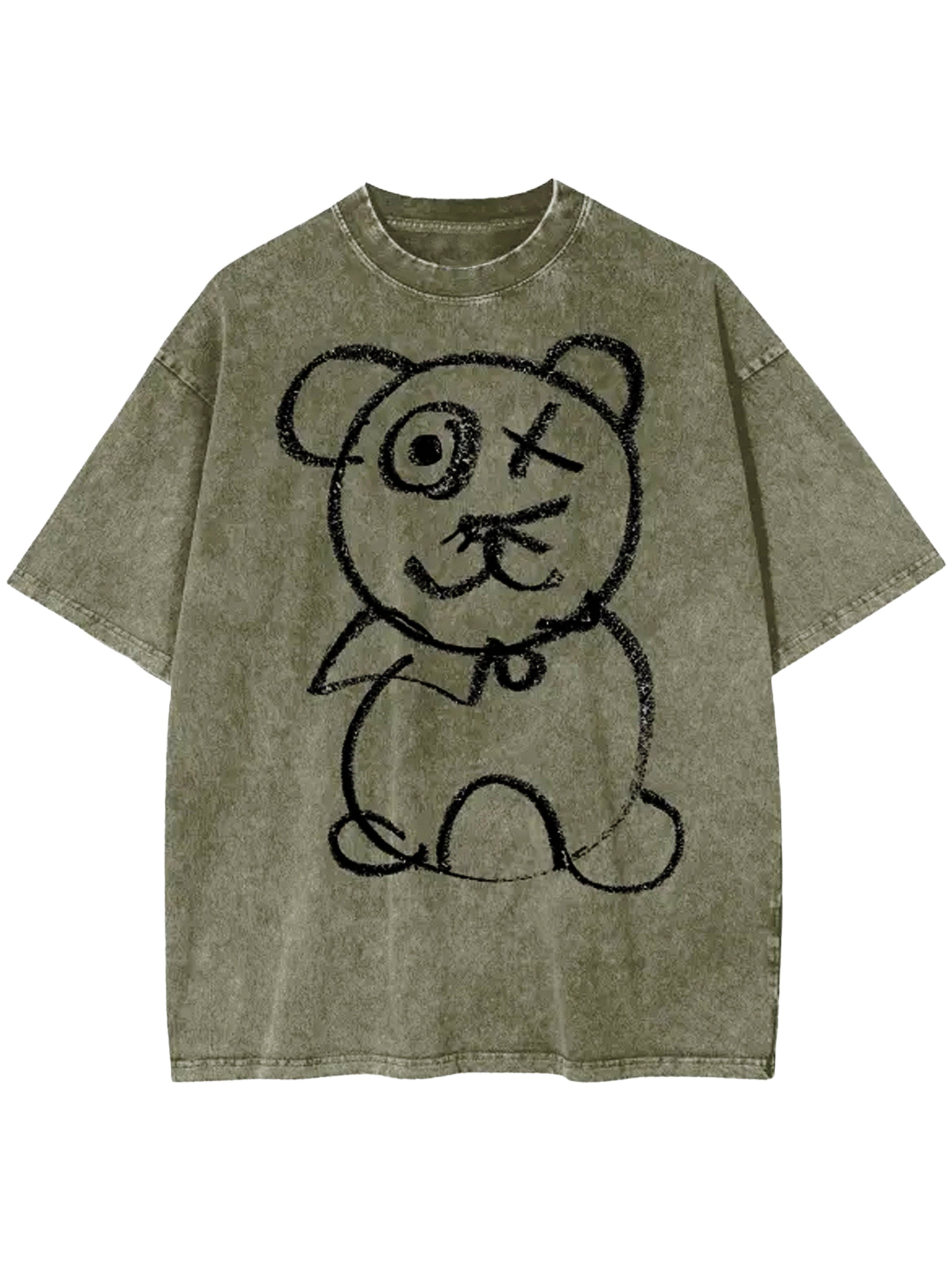 Graffitti Bear Cotton Olive Tee