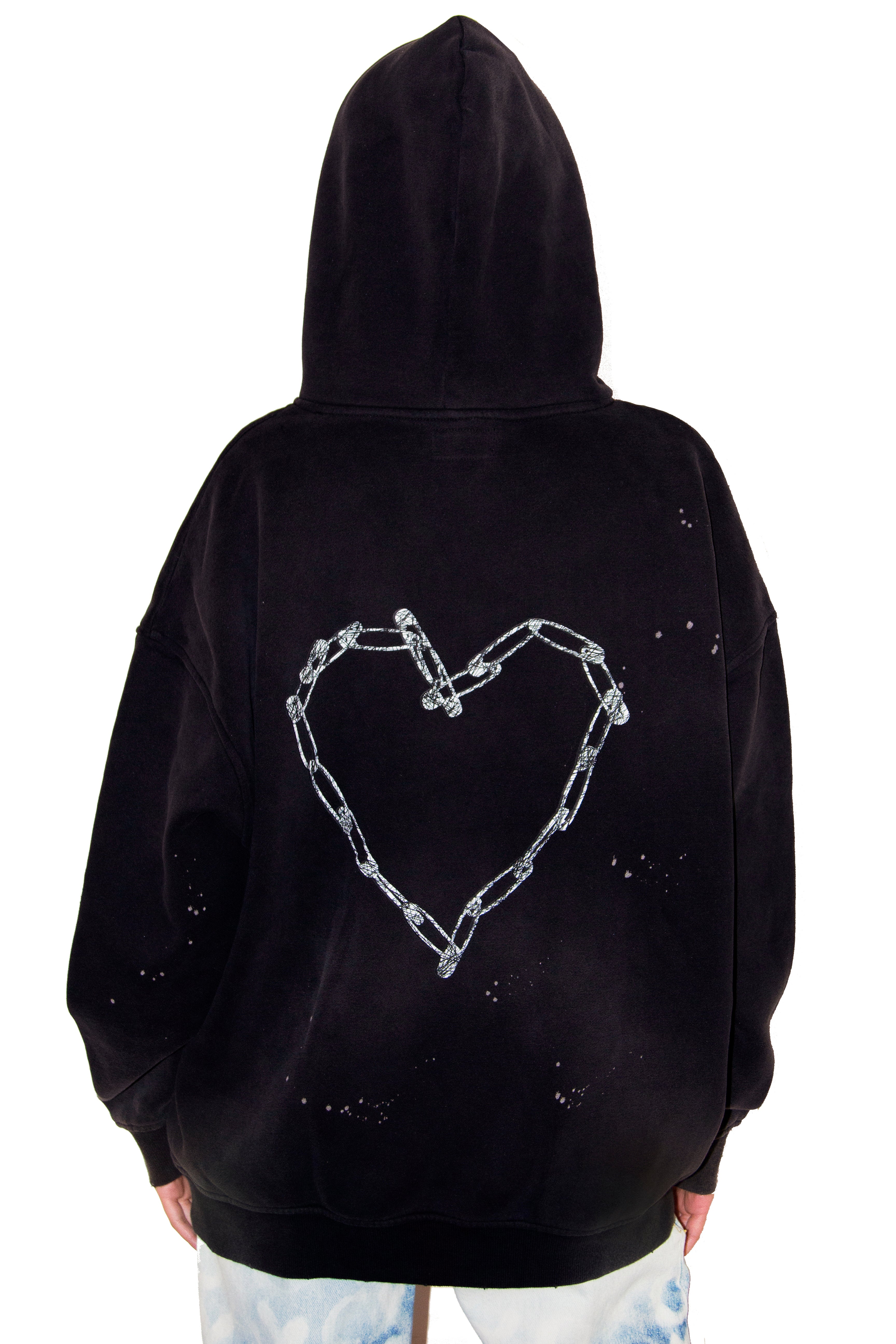 Love Riot Double Sided Custom Distressed Hoodie