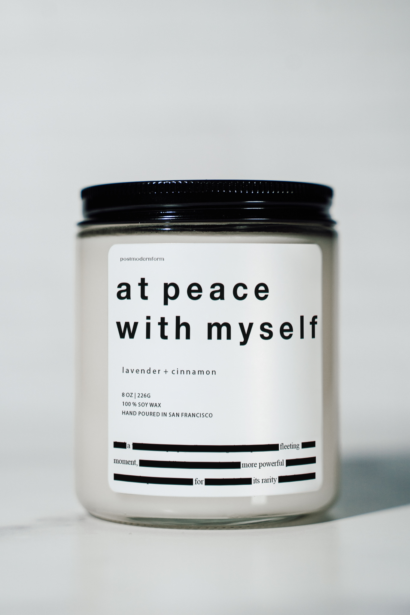 at peace with myself - lavender + cinnamon candle
