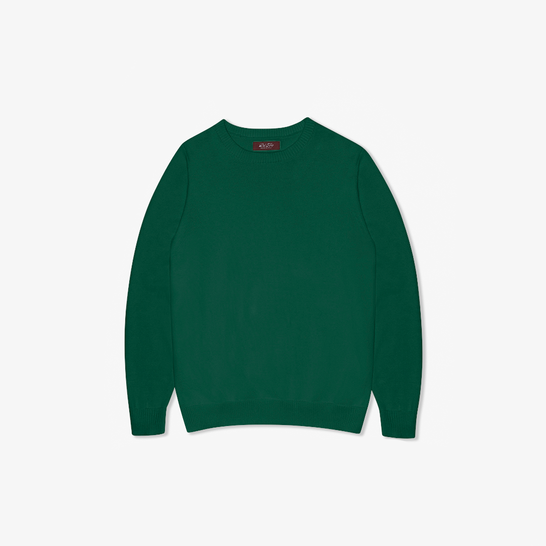Men's Classic Crewneck Sweater - Forest Green