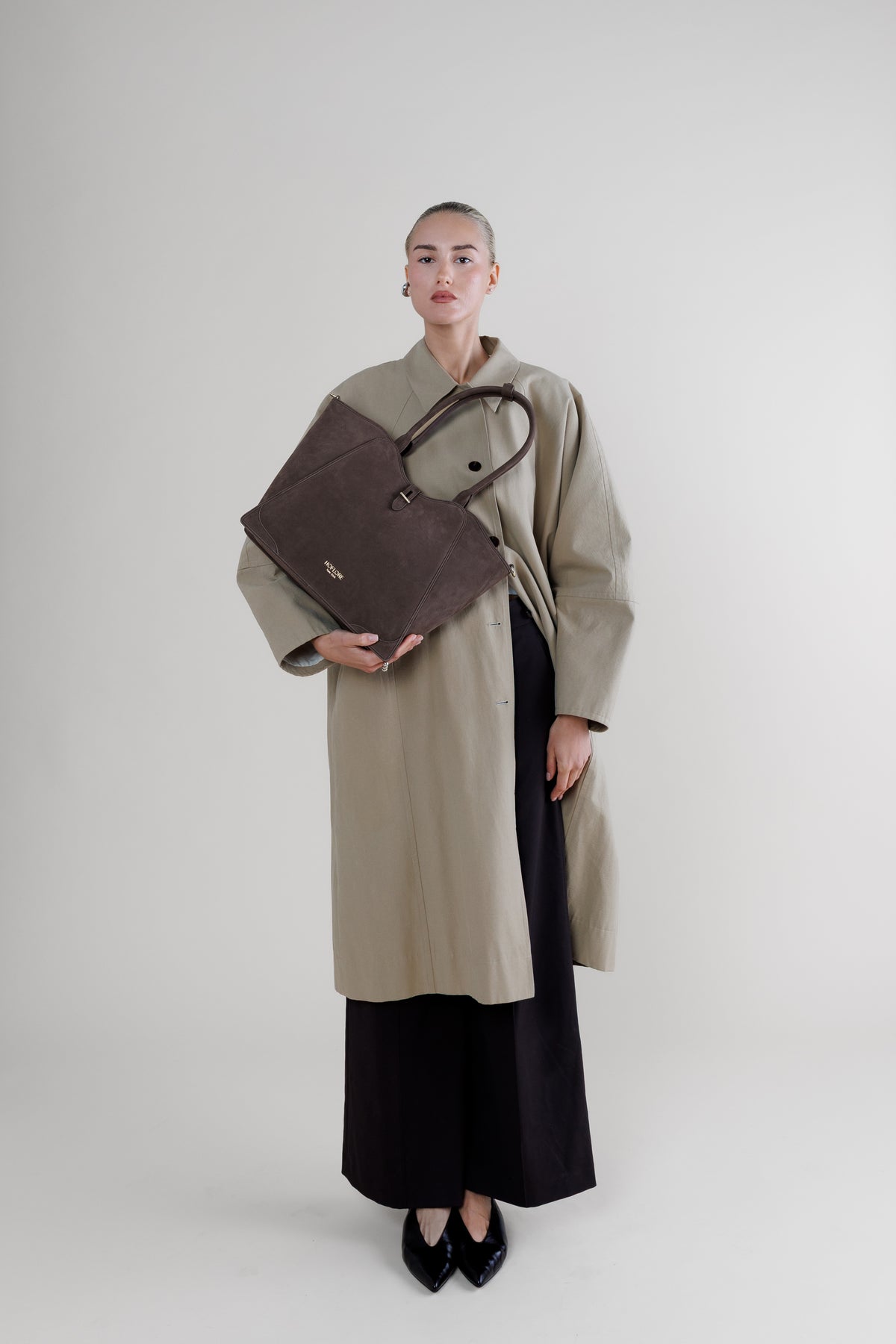 Nubuck Medium Tote Melia – Coffee