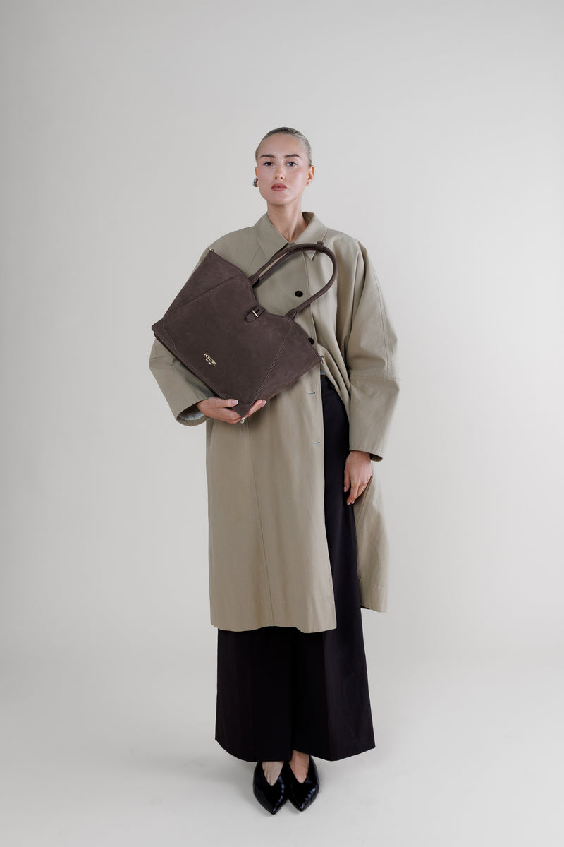 Nubuck Medium Tote Melia – Coffee