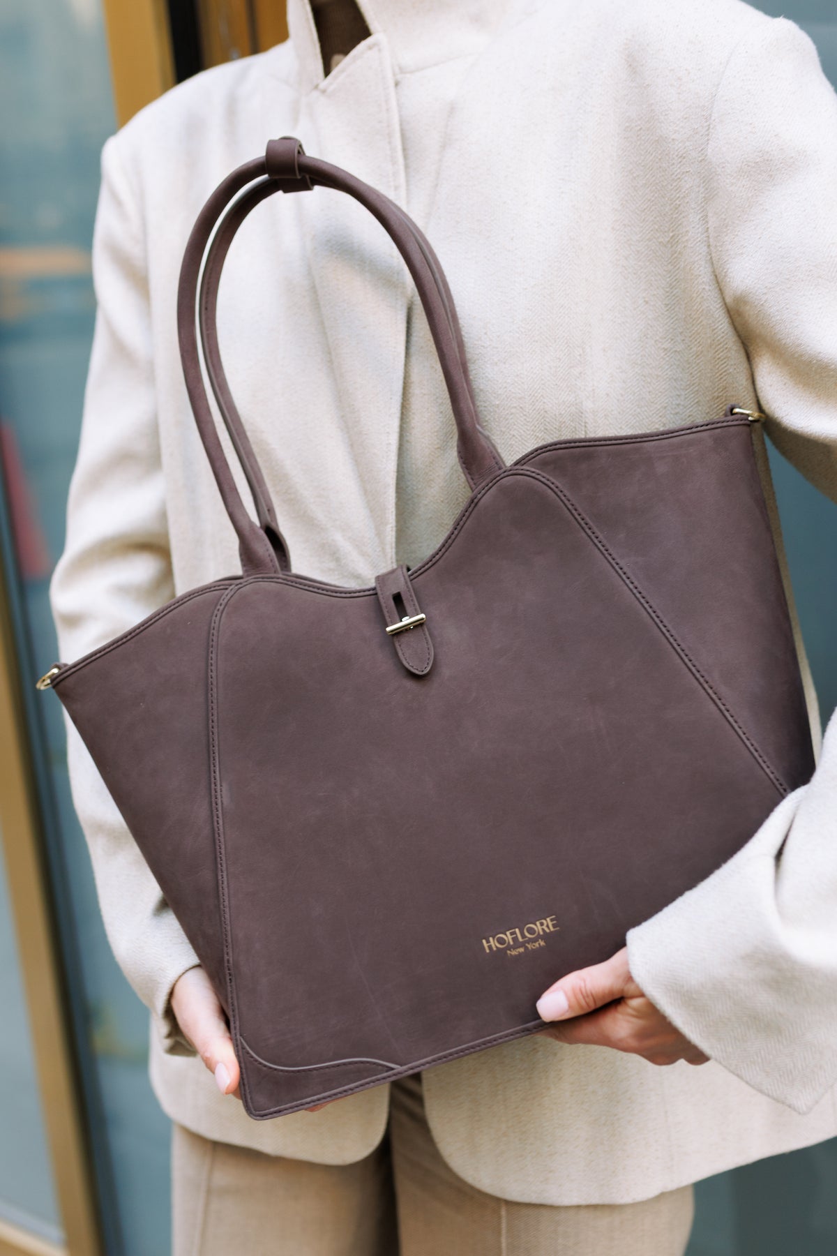 Nubuck Medium Tote Melia – Coffee