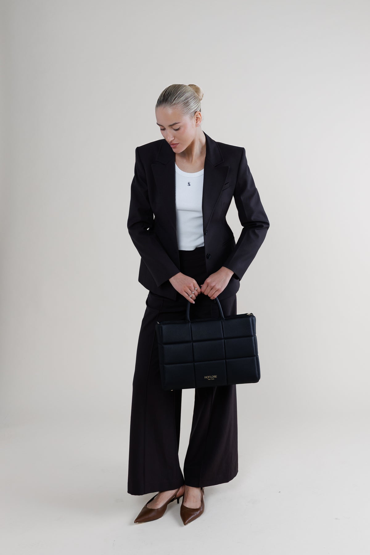 Quilted Laptop Bag Liora – Black
