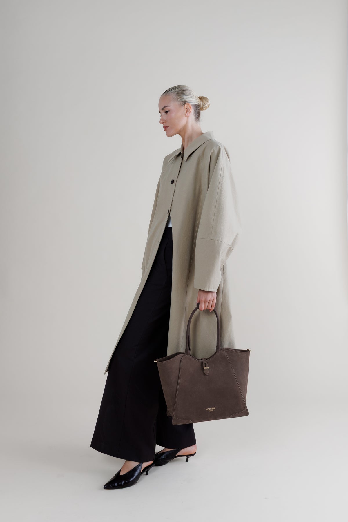 Nubuck Medium Tote Melia – Coffee