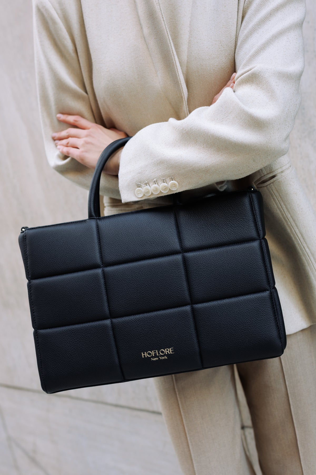 Quilted Laptop Bag Liora – Black