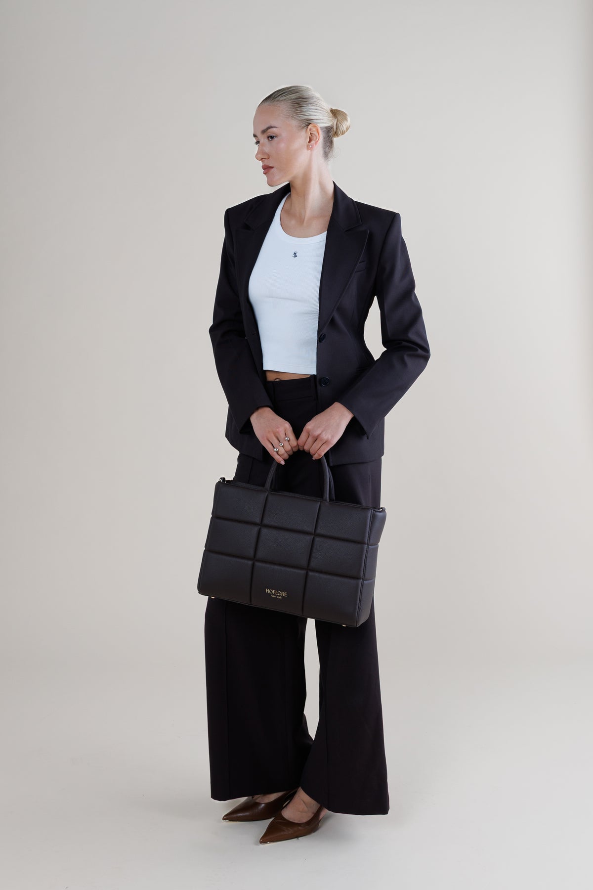 Quilted Laptop Bag Liora – Brown