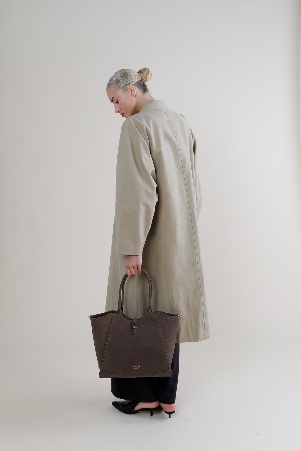 Nubuck Medium Tote Melia – Coffee