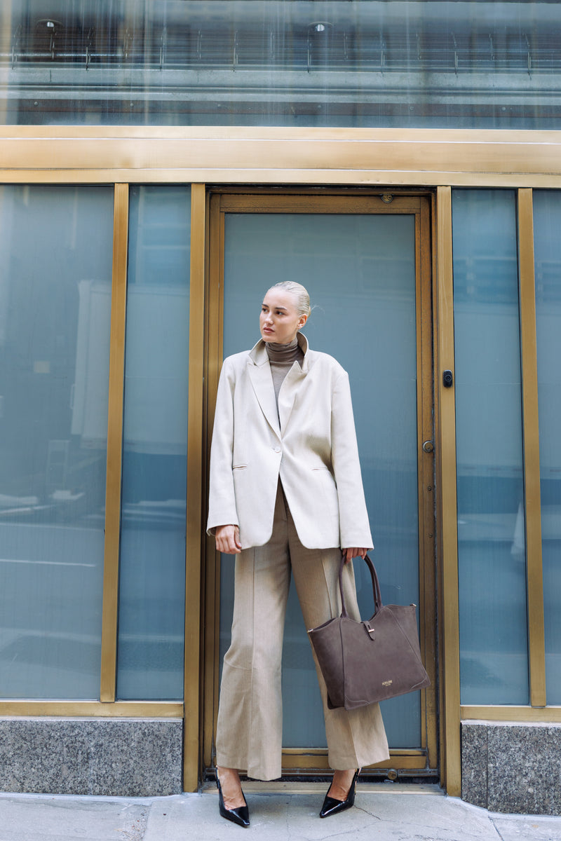 Nubuck Medium Tote Melia – Coffee
