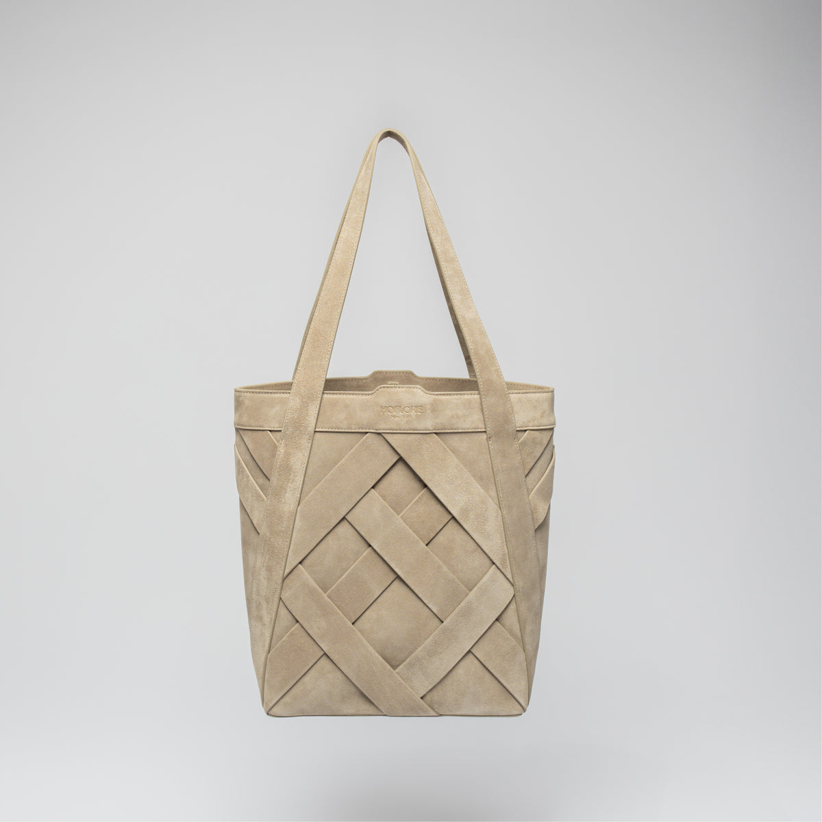 Woven Bucket Tote Avena – Sand Suede