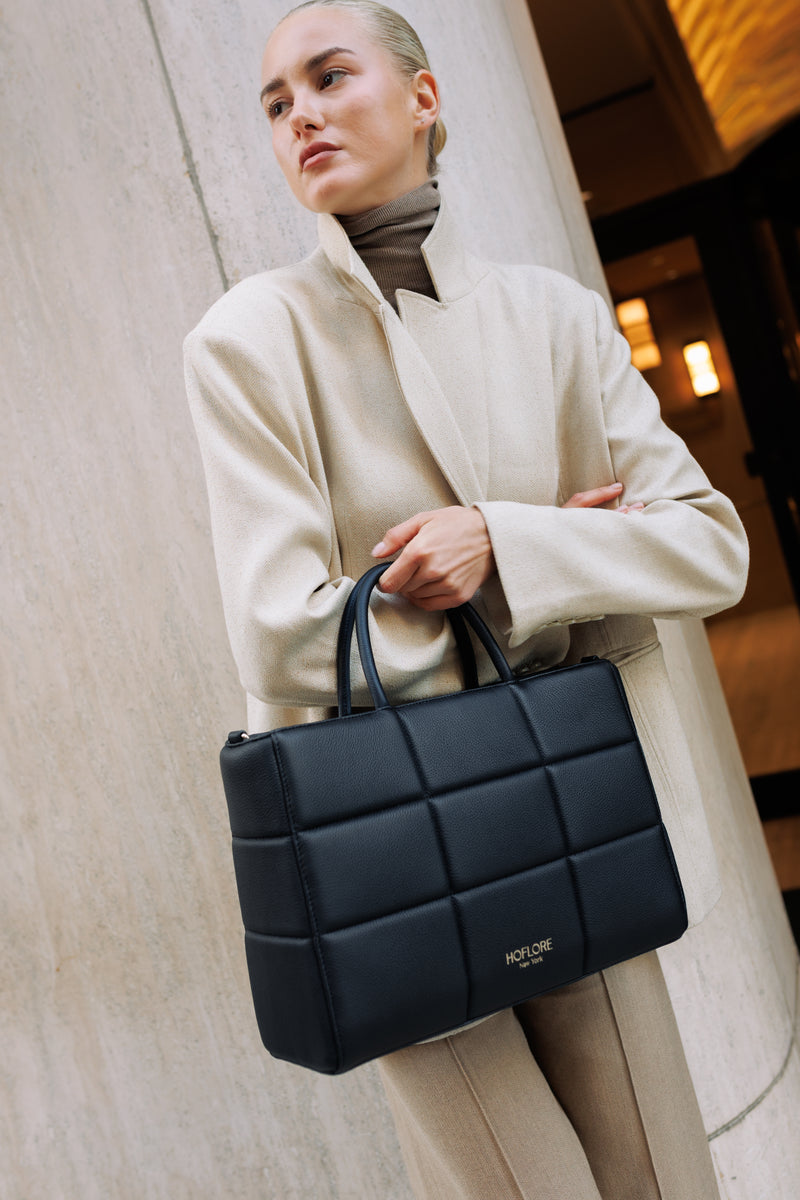 Quilted Laptop Bag Liora – Black