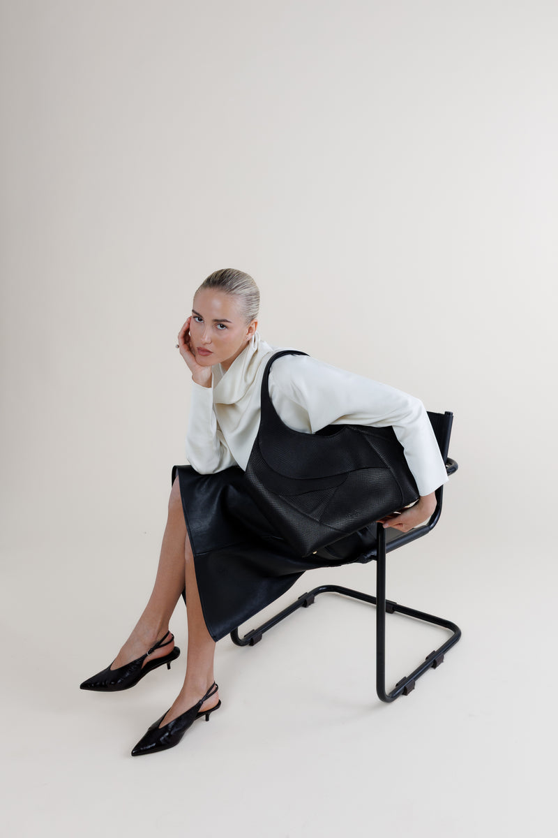 Flower Tote Azalea – Black