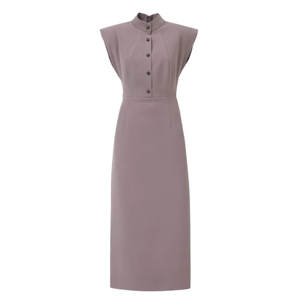 Fitted Sheath Dress w/ Shoulder Pads