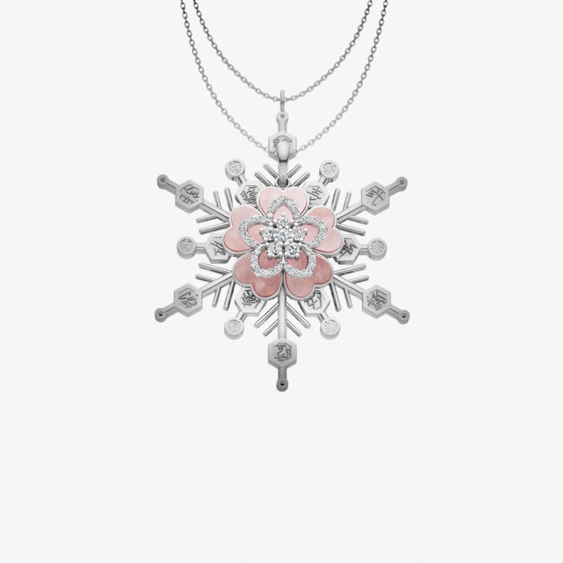 Upper Moon Three and Blossom Necklace Collection – Silver