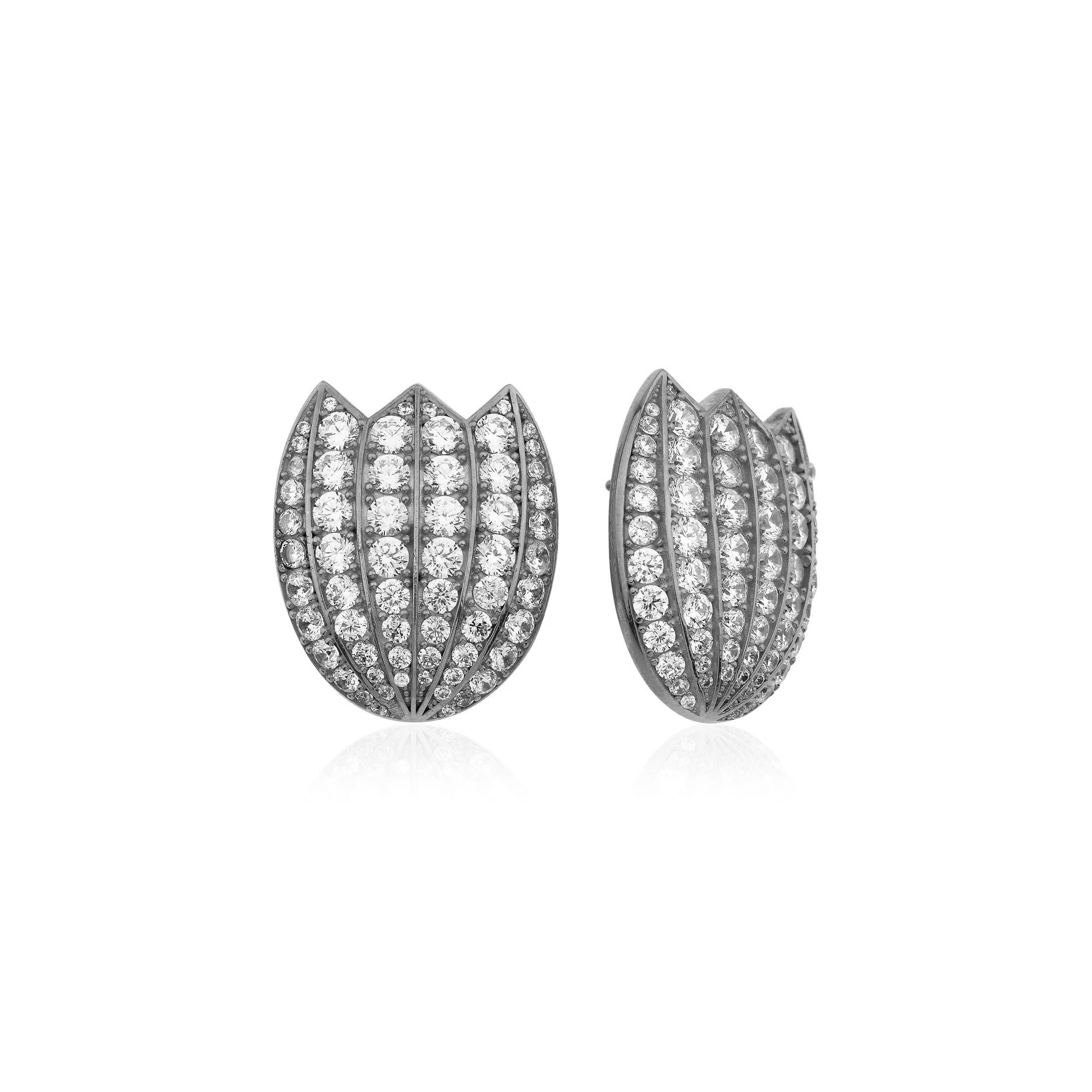 Lalezar White Earrings