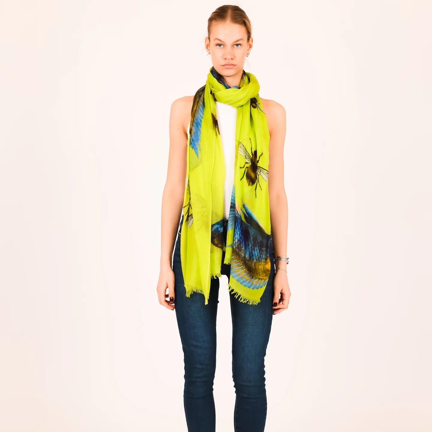 Butterfly & Fish Cashmere Scarf