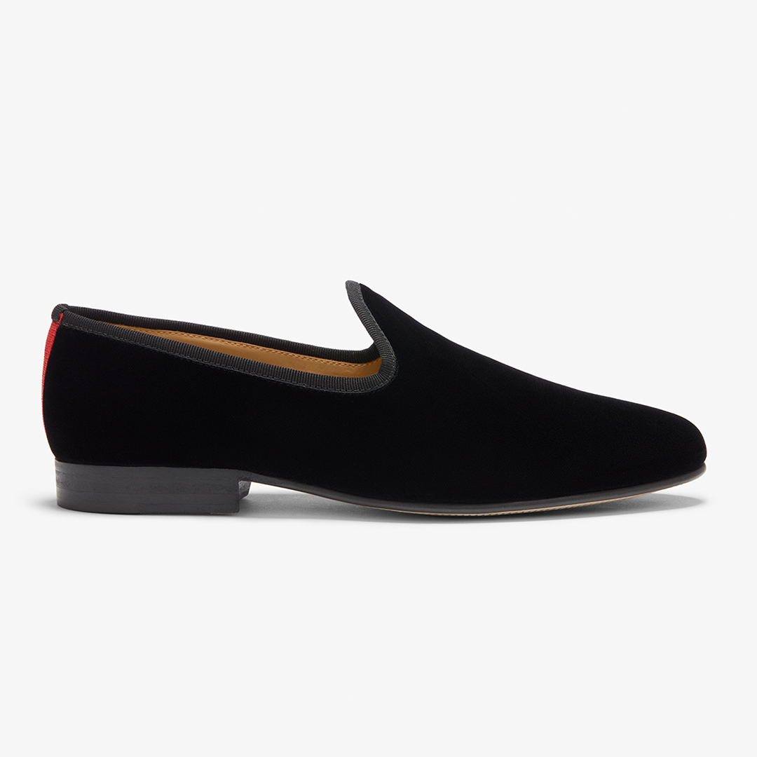 Men's Black Velvet Slipper II