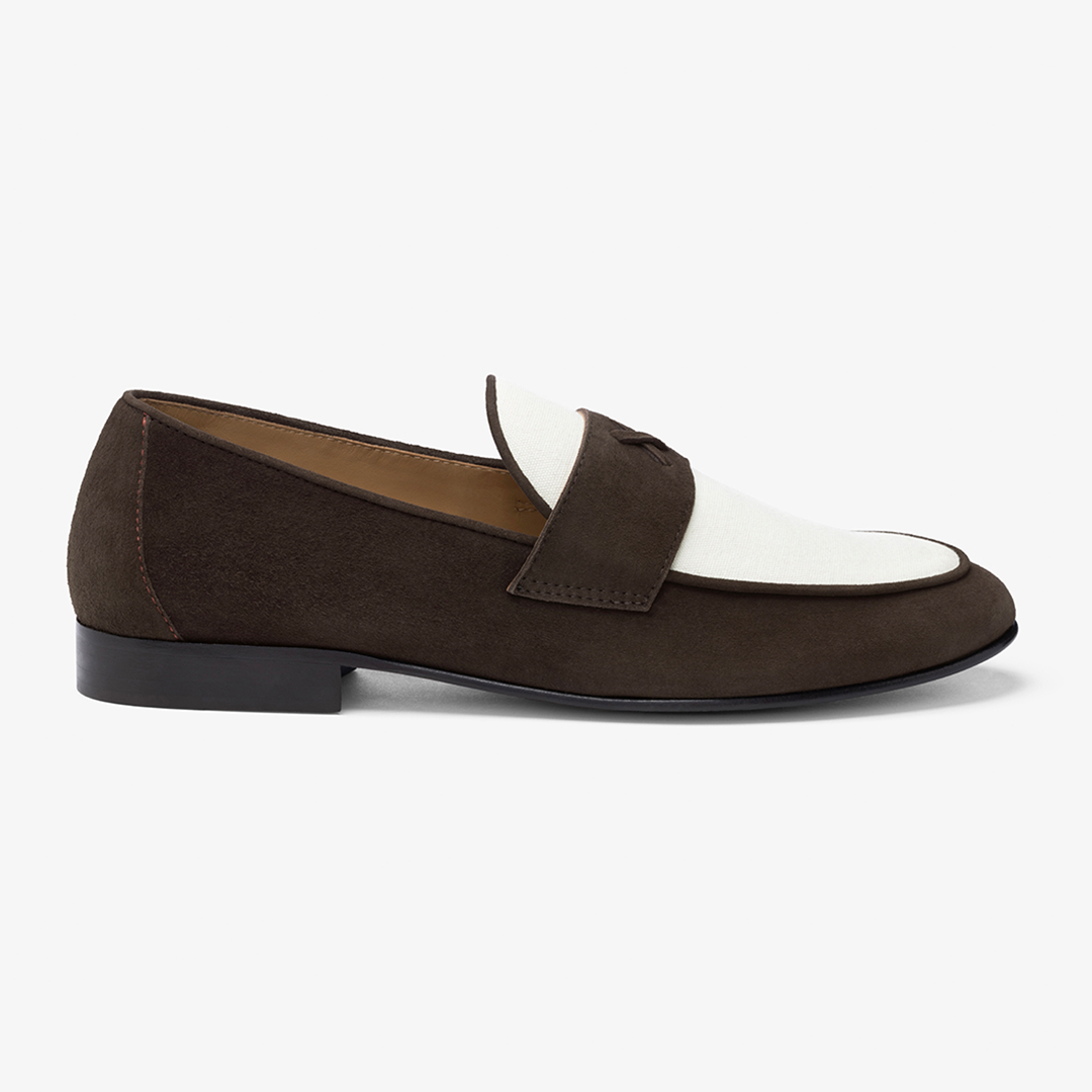 Men's Brown Suede & White Canvas Centesimo
