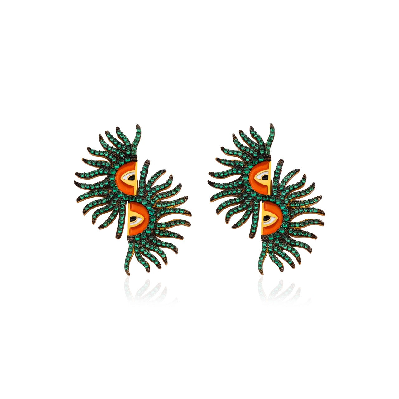 Rise of The Sun Green Earrings