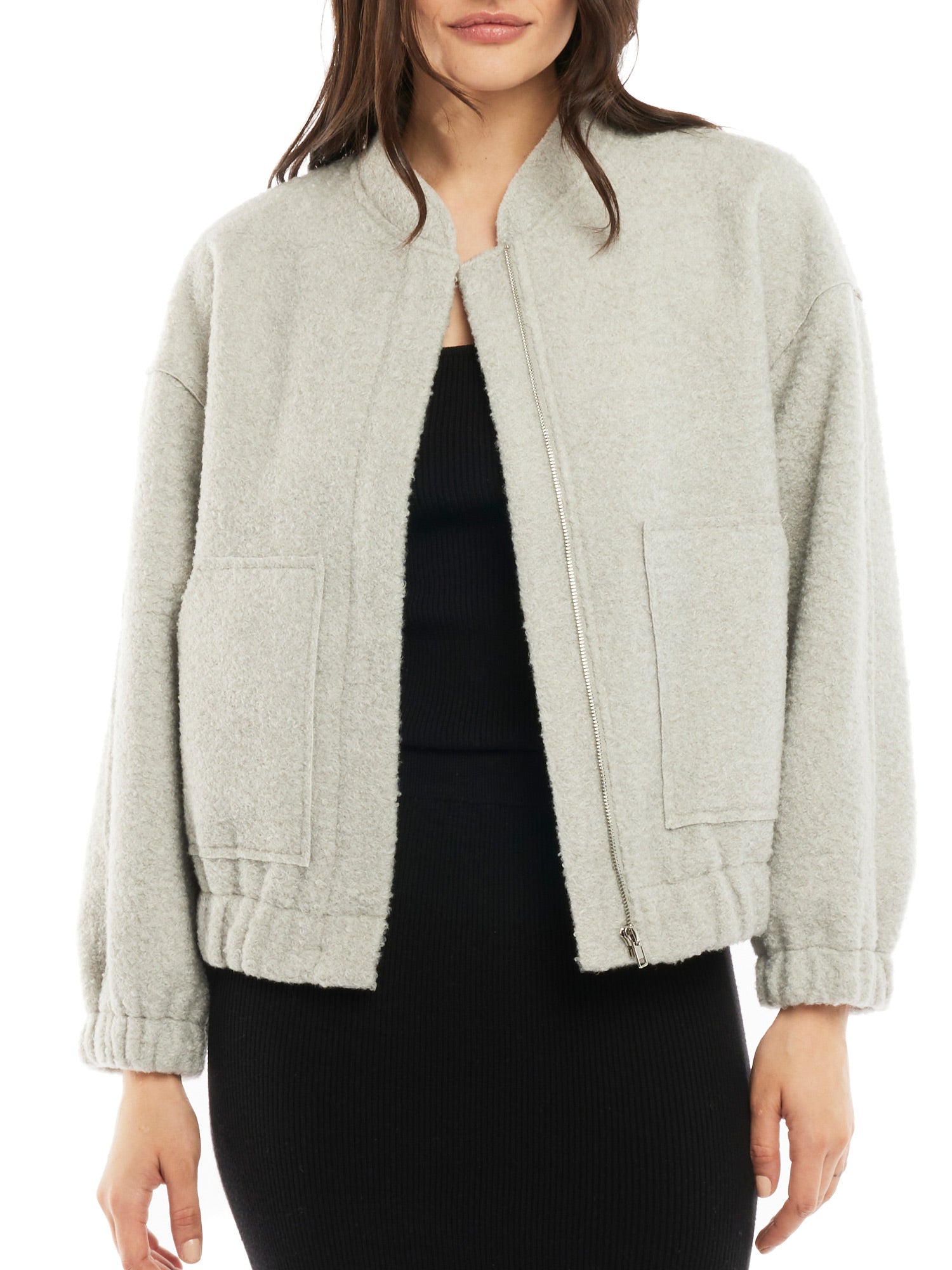 ROBBIE BOUCLE ZIP UP JACKET