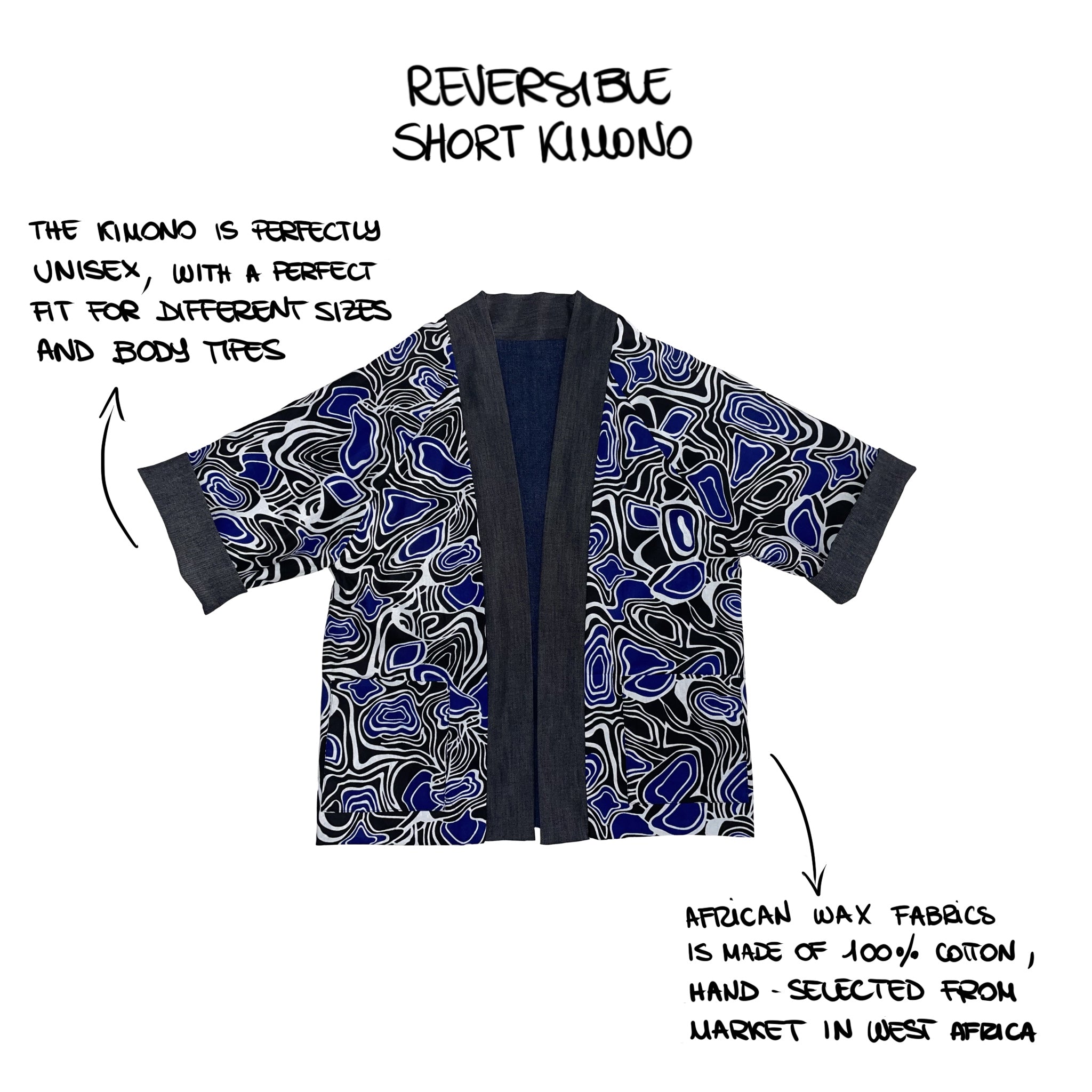 Coloriage - Short Reversible Kimono