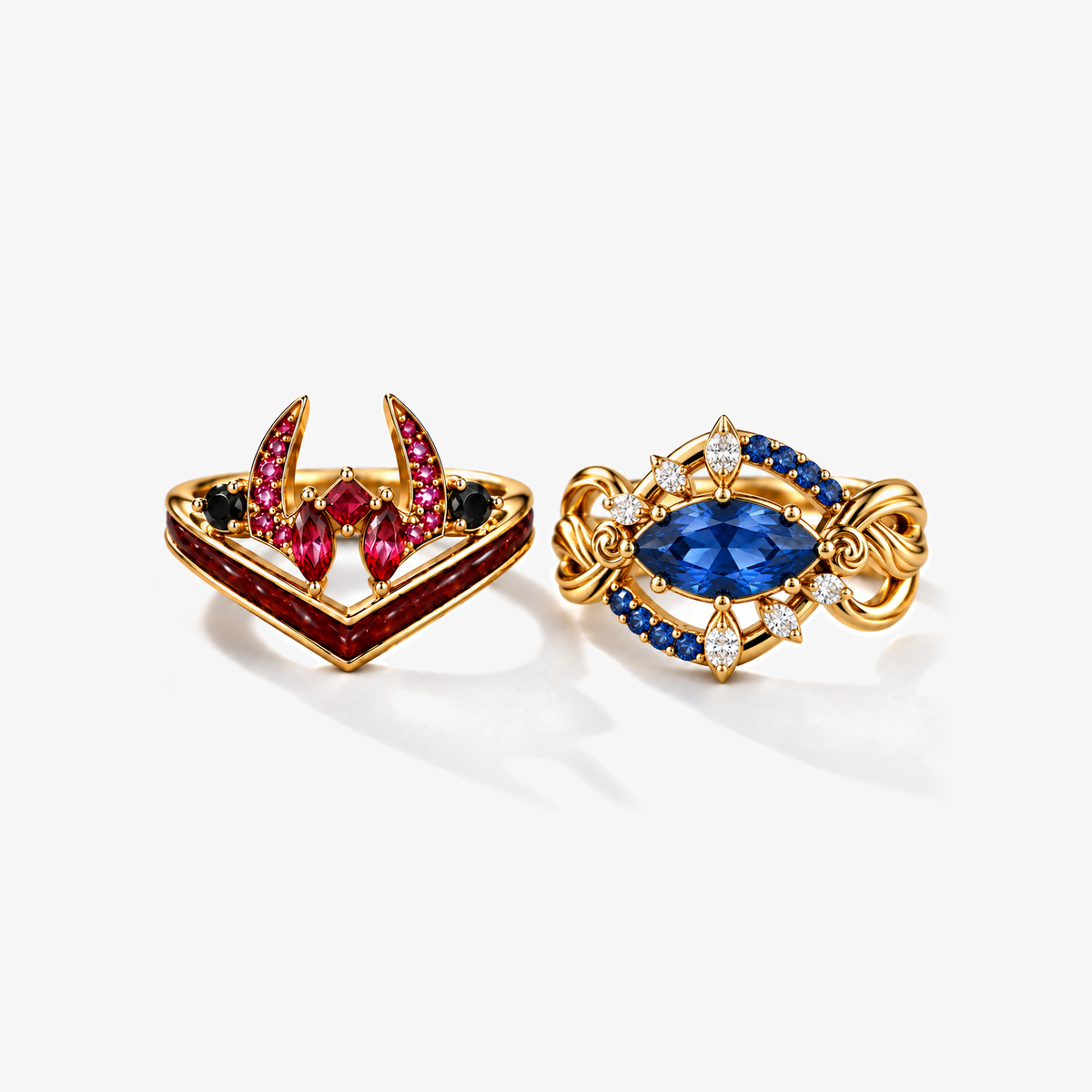 Six Eyes and Malevolent Shrine Rings Collection – Gold