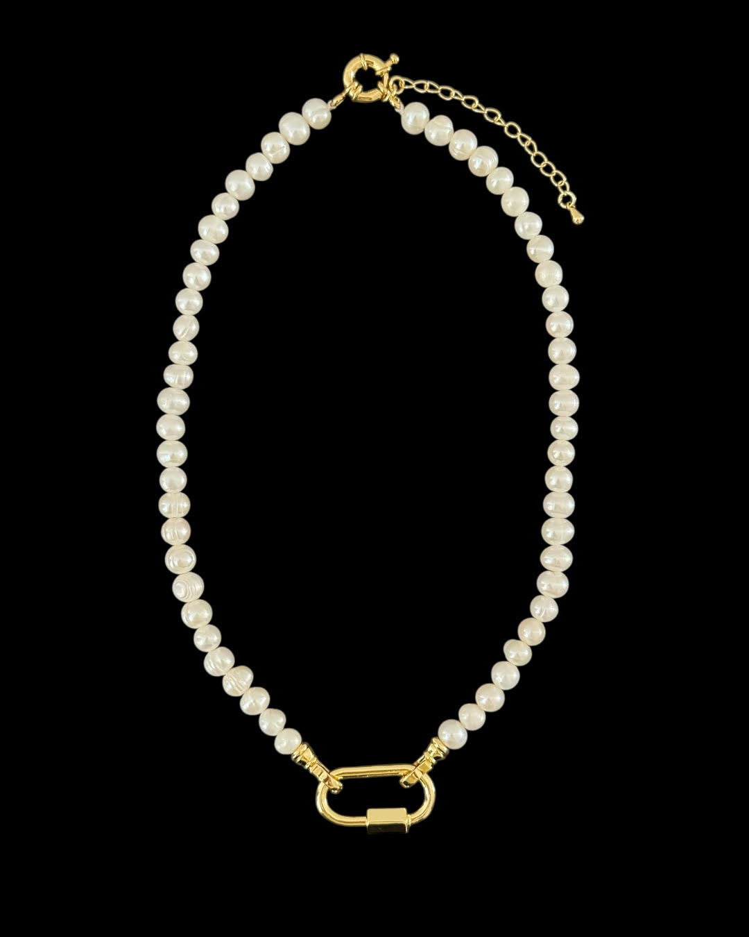 Fresh water pearl pendant & chain in 18 KGP