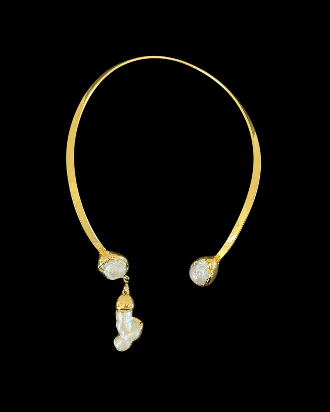 Baroque pearl chocker in 18 KGP