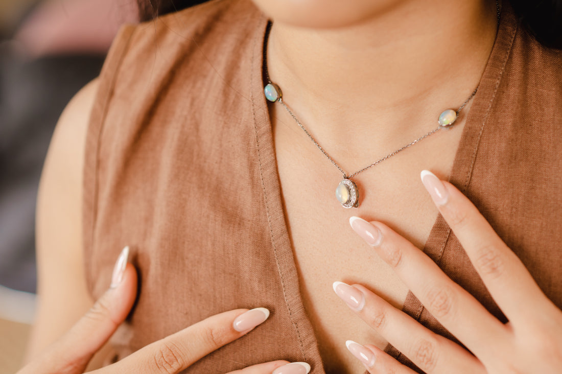 YELLOW OPAL DUO NECKLACE