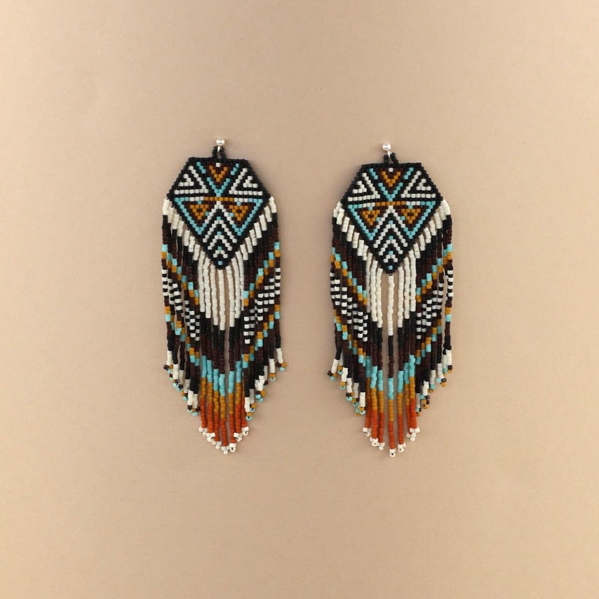 Blue Macau Beaded Earrings-Earrings-Good Tidings