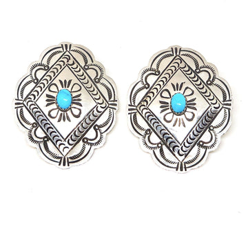Concho Turquoise Earrings-Earrings-Good Tidings