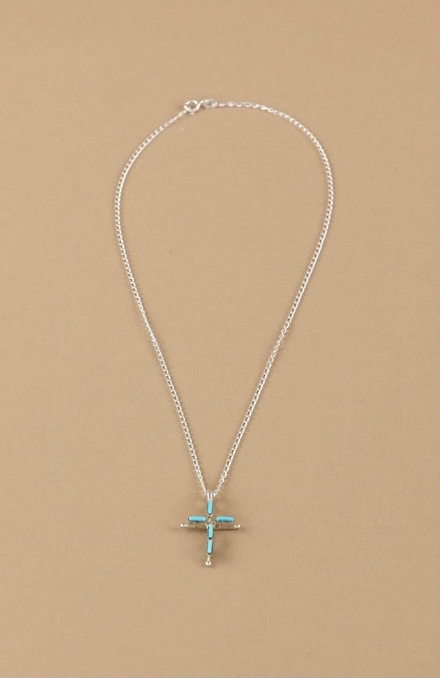 Cross Sterling Silver and Turquoise Anna Maria necklace-Necklace-Good Tidings