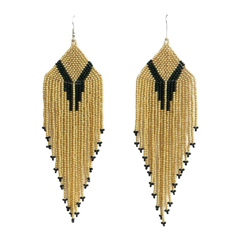 Golden Goddess Beaded Earrings-Earrings-Good Tidings
