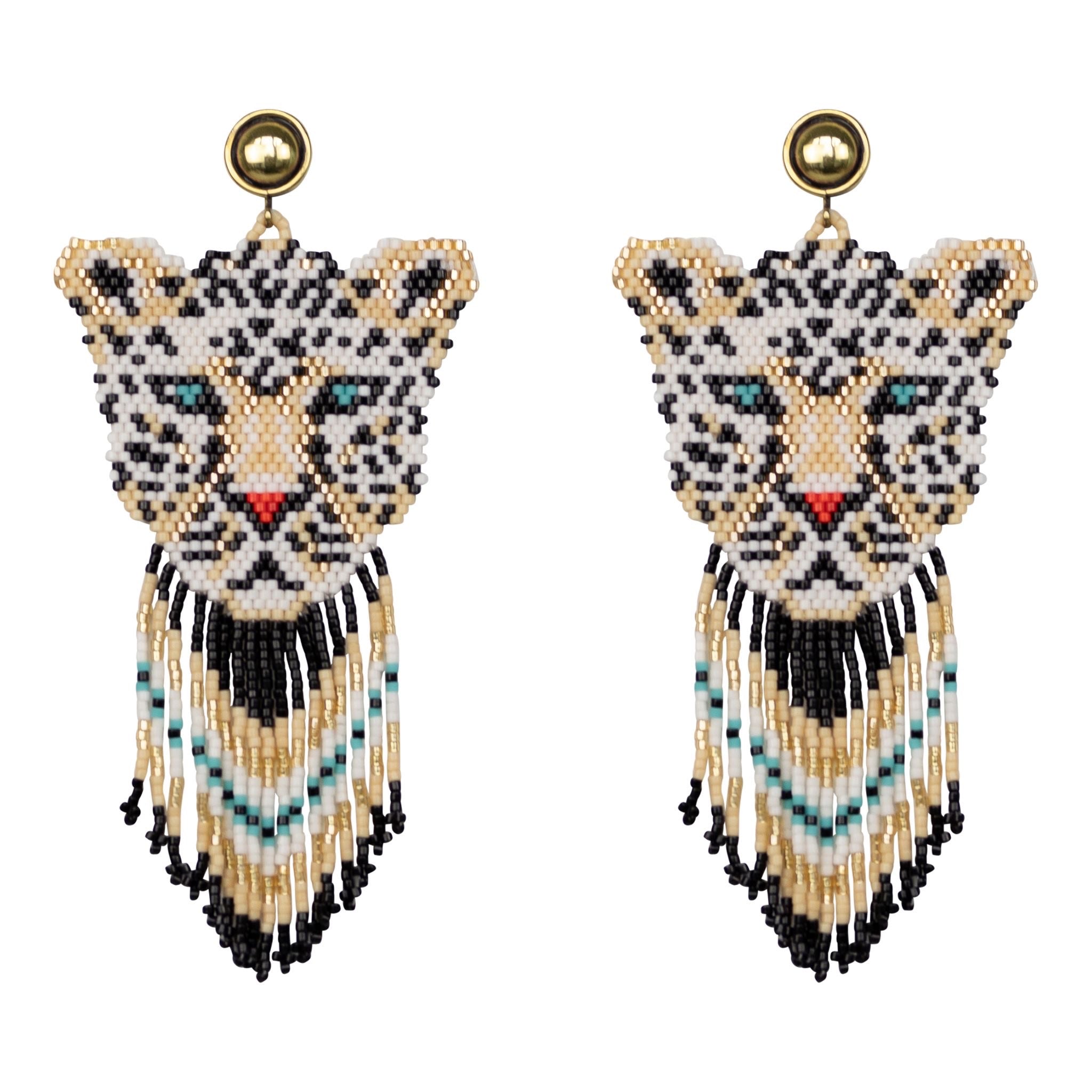 Jaguar Beaded Earrings-Earrings-Good Tidings