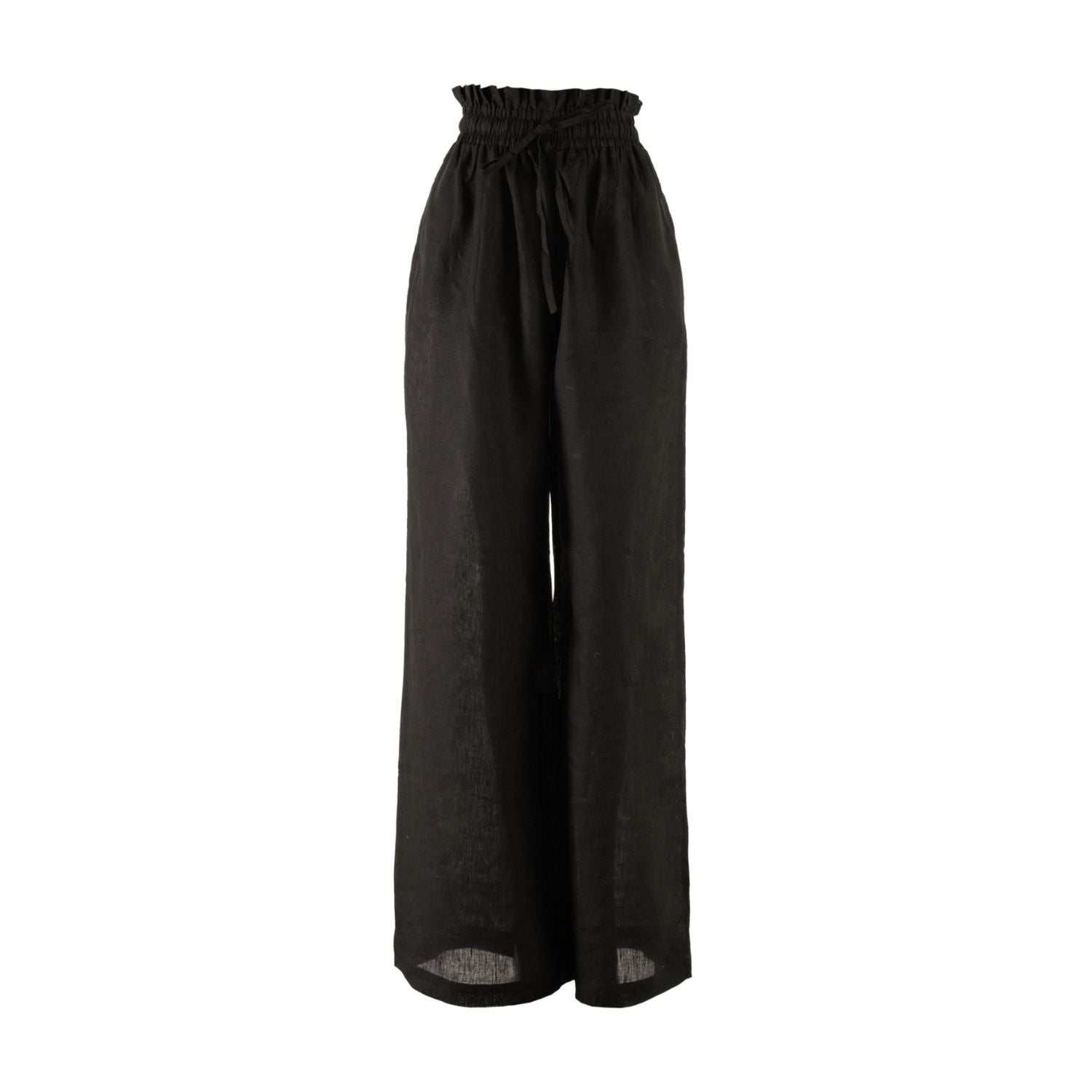 Kampot Linen High Waisted Lounge Pant in Black