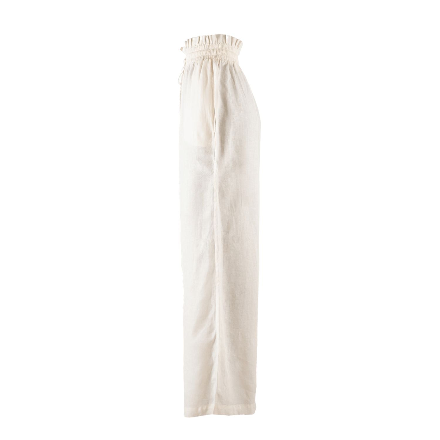 Kampot Linen High Waisted Lounge Pant in White