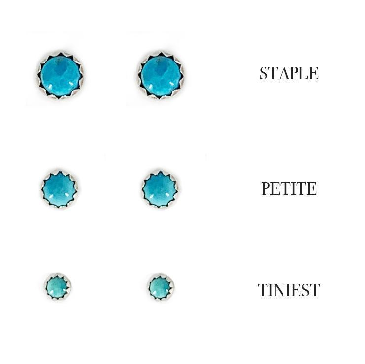 Petite Sterling Silver and Turquoise Studs-Earrings-Good Tidings