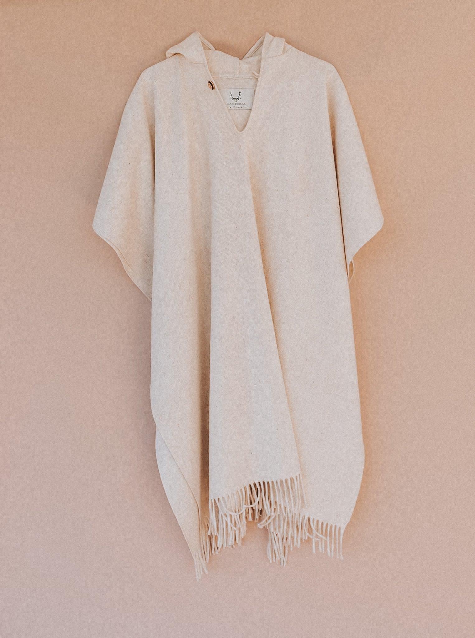 Sanctuary Wool Cape with Hood Off White-Poncho-Good Tidings