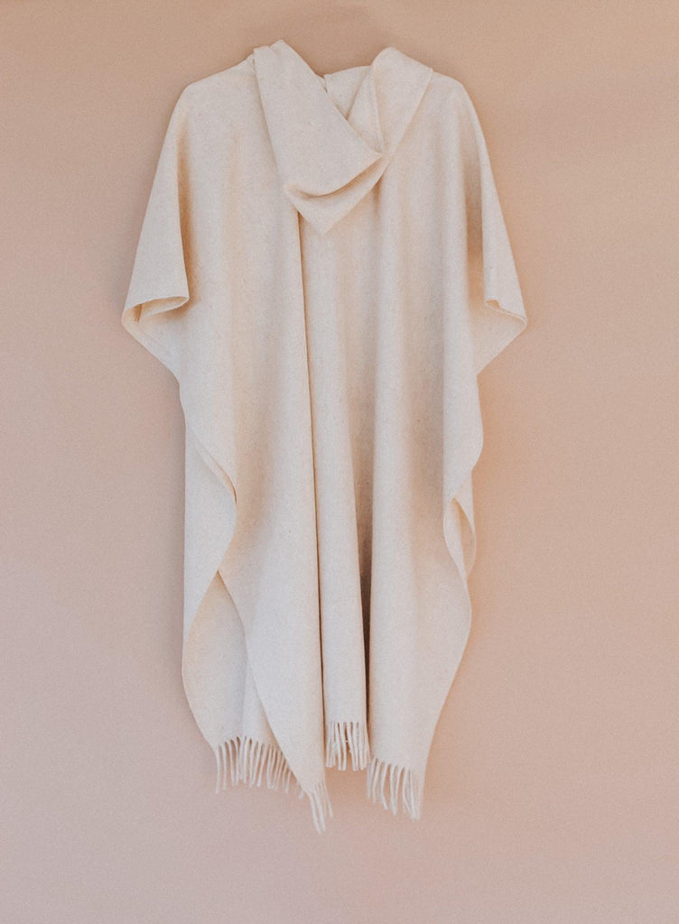 Sanctuary Wool Cape with Hood Off White-Poncho-Good Tidings