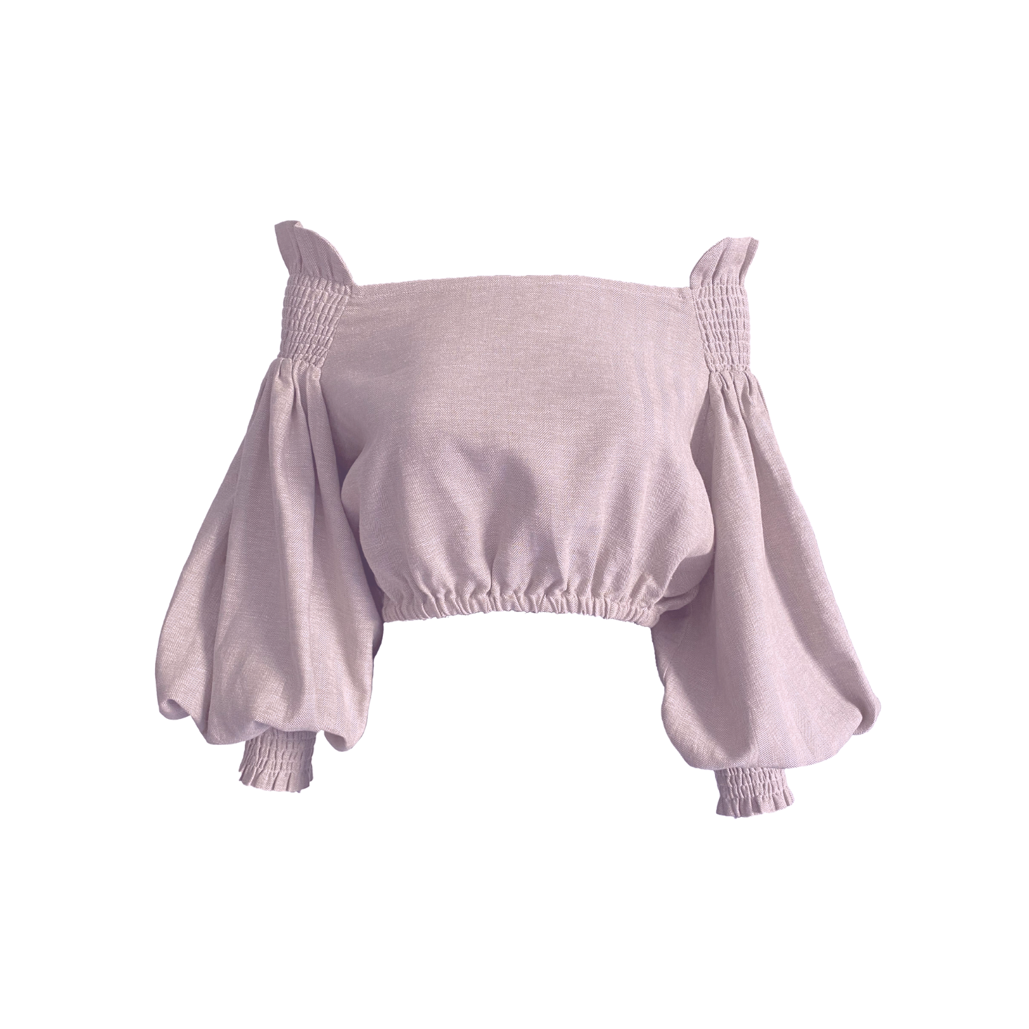 Shirred Crop Top in Lilac