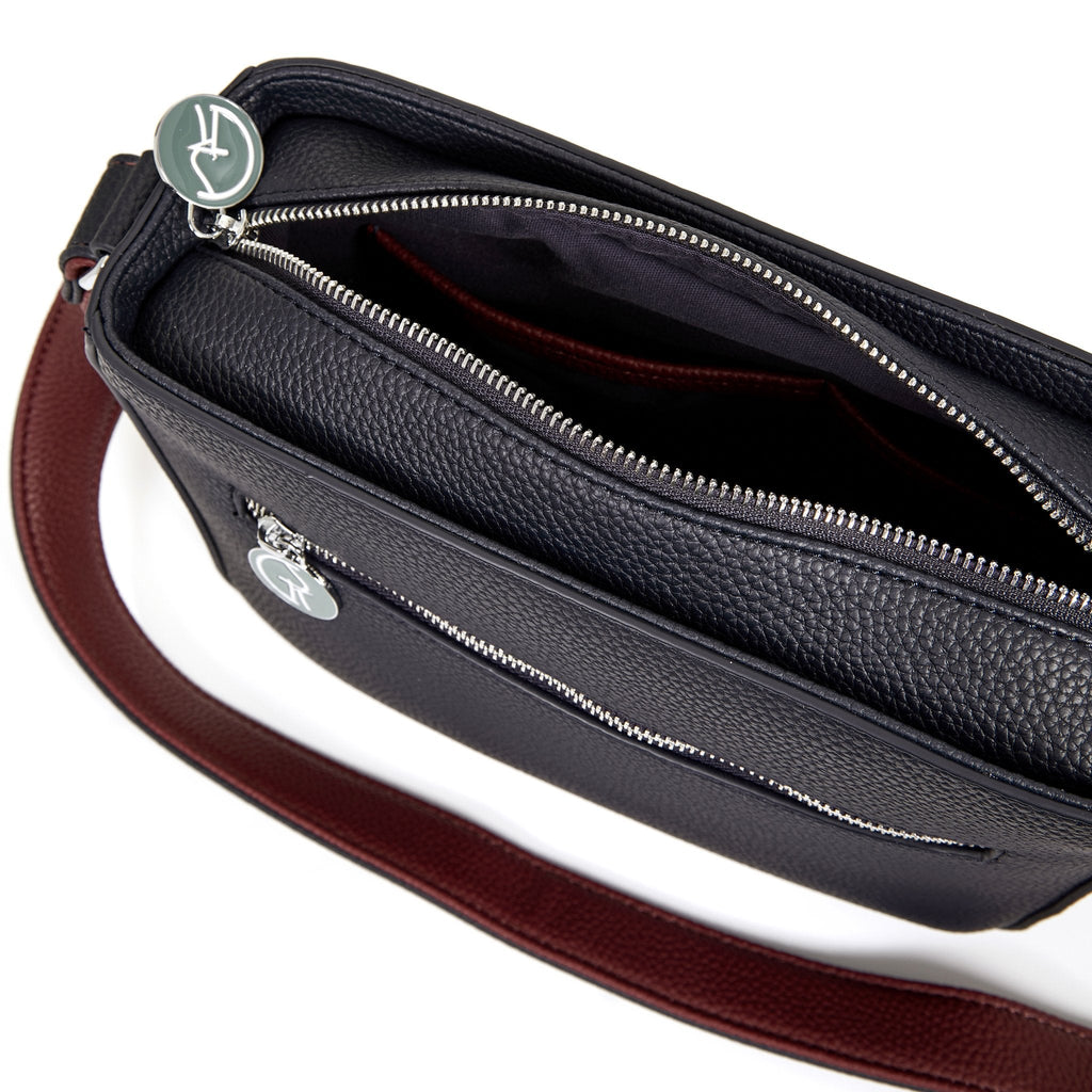 The Morphbag by GSK Blackberry crossbody bag interior close up