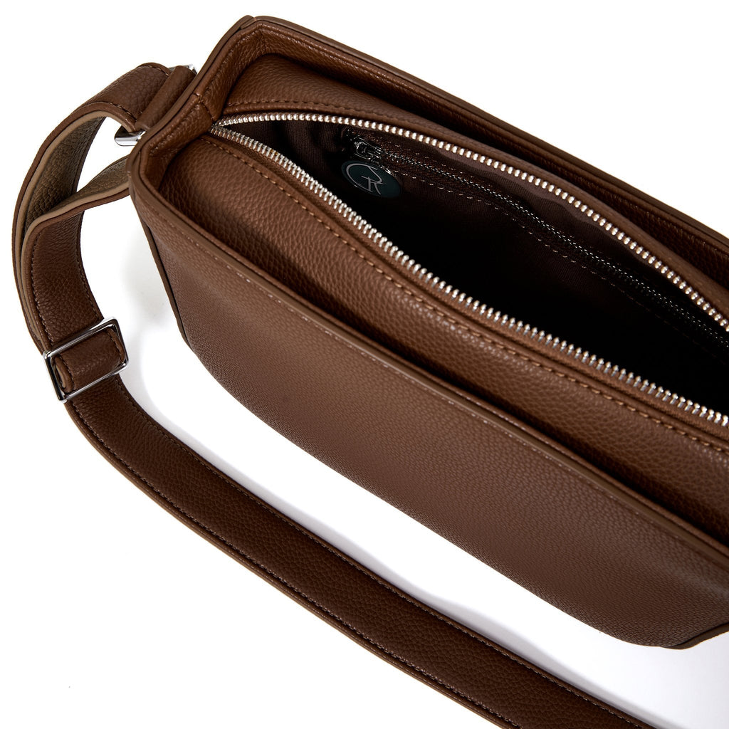 The Morphbag by GSK Chocolate crossbody bag interior close up