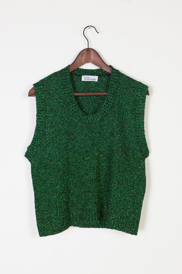 green-glitter-vest