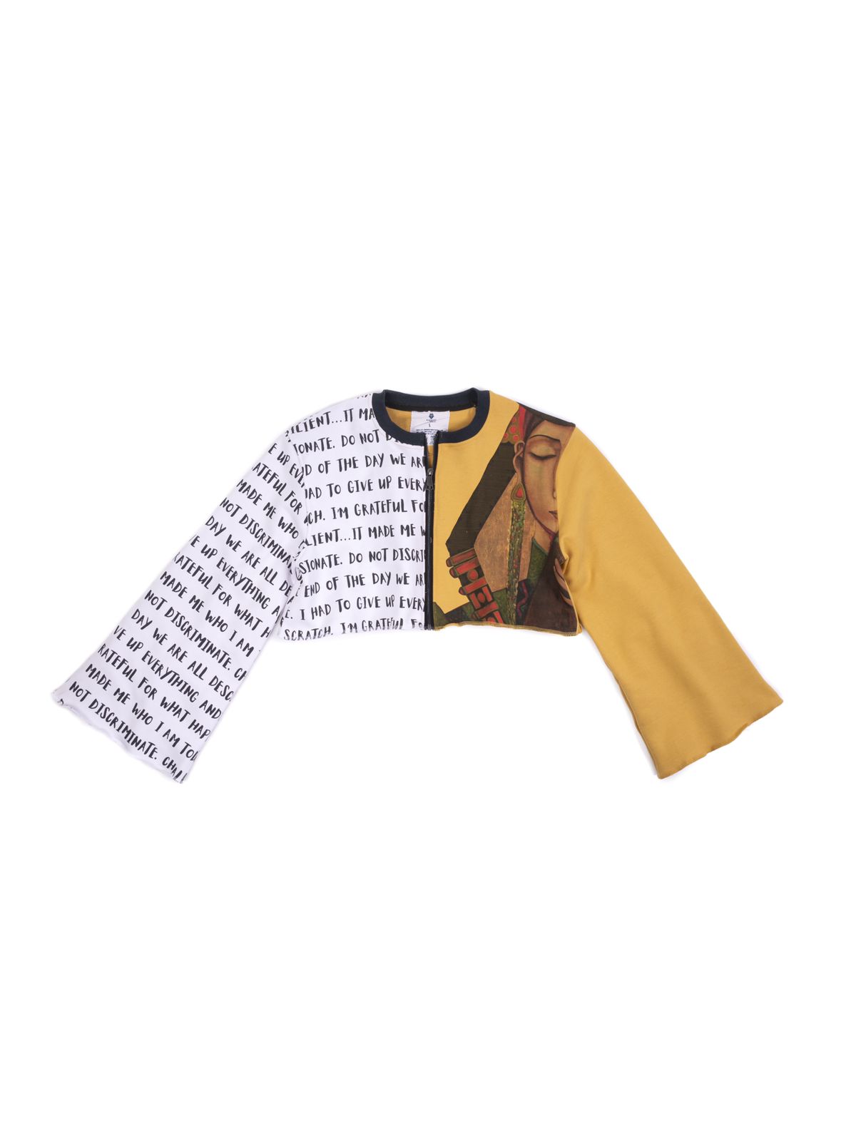 Yellow and White Crop Top